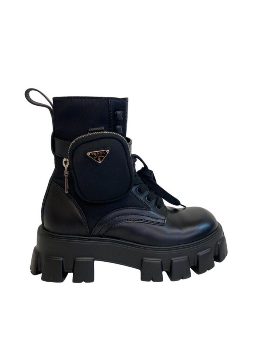 ★SOLD★ Prada 2 Ue007 re Nylon Short Boots Monolith Black - Picture 2 of 8